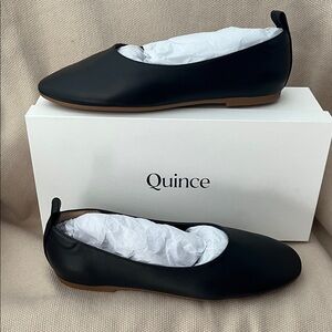 Quince Italian Leather Glove Ballet Flats/Black/8